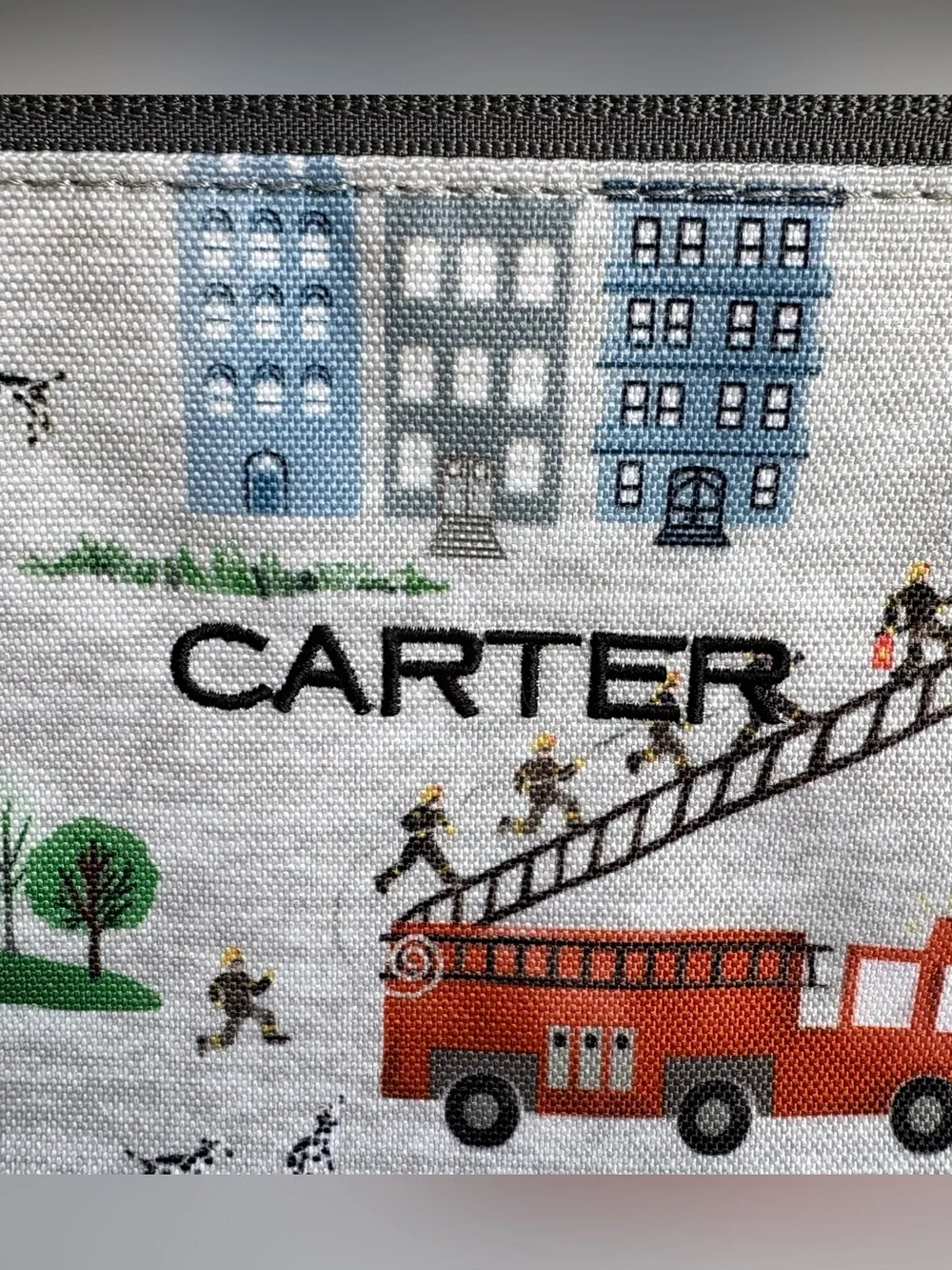 New Pottery Barn Kids Fire Truck Lunch Box Personalized Carter Fireman Lunchbox
